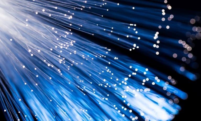Fiber optics with blue tint