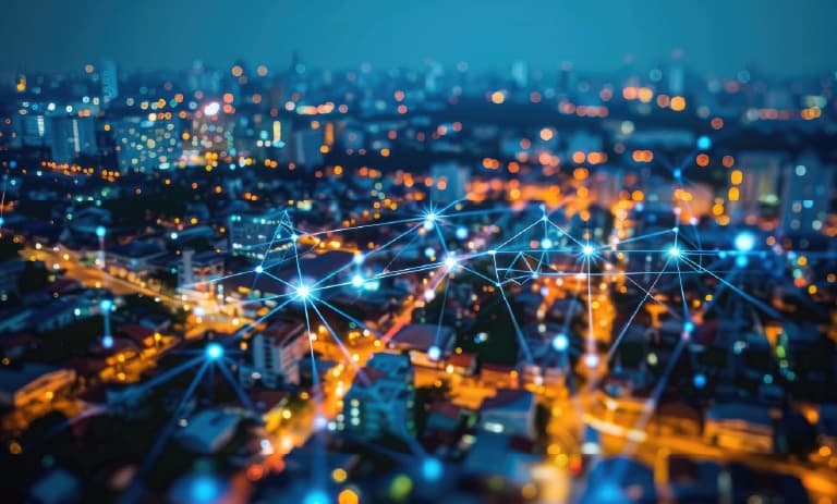 City with connected networks