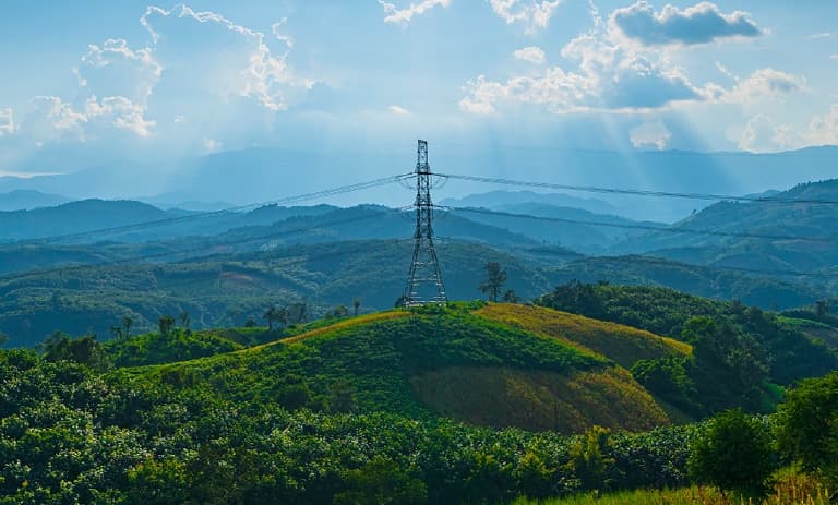 Power Lines across landscape
