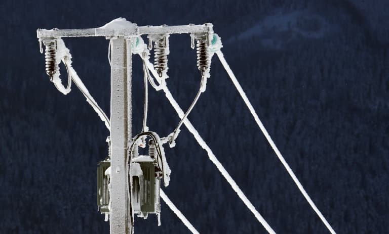 Frozen power lines
